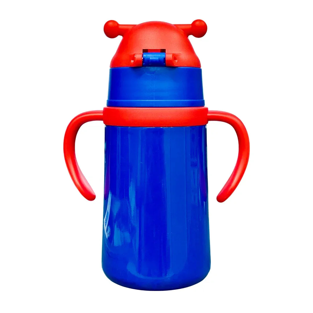 Super Wings Stainless Steel Water Bottle For Kids with Straw 400 ML - Jaiman Toys