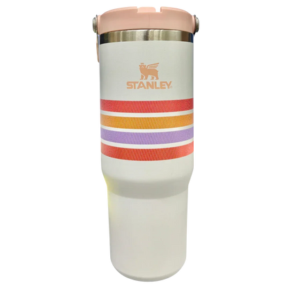 Stanley IceFlow™ Flip Straw Tumbler | 887ml (30 oz) – White | Vacuum Insulated Stainless Steel Tumbler with Flip Straw, Leak-Resistant Lid & Carry Handle - Jaiman Toys