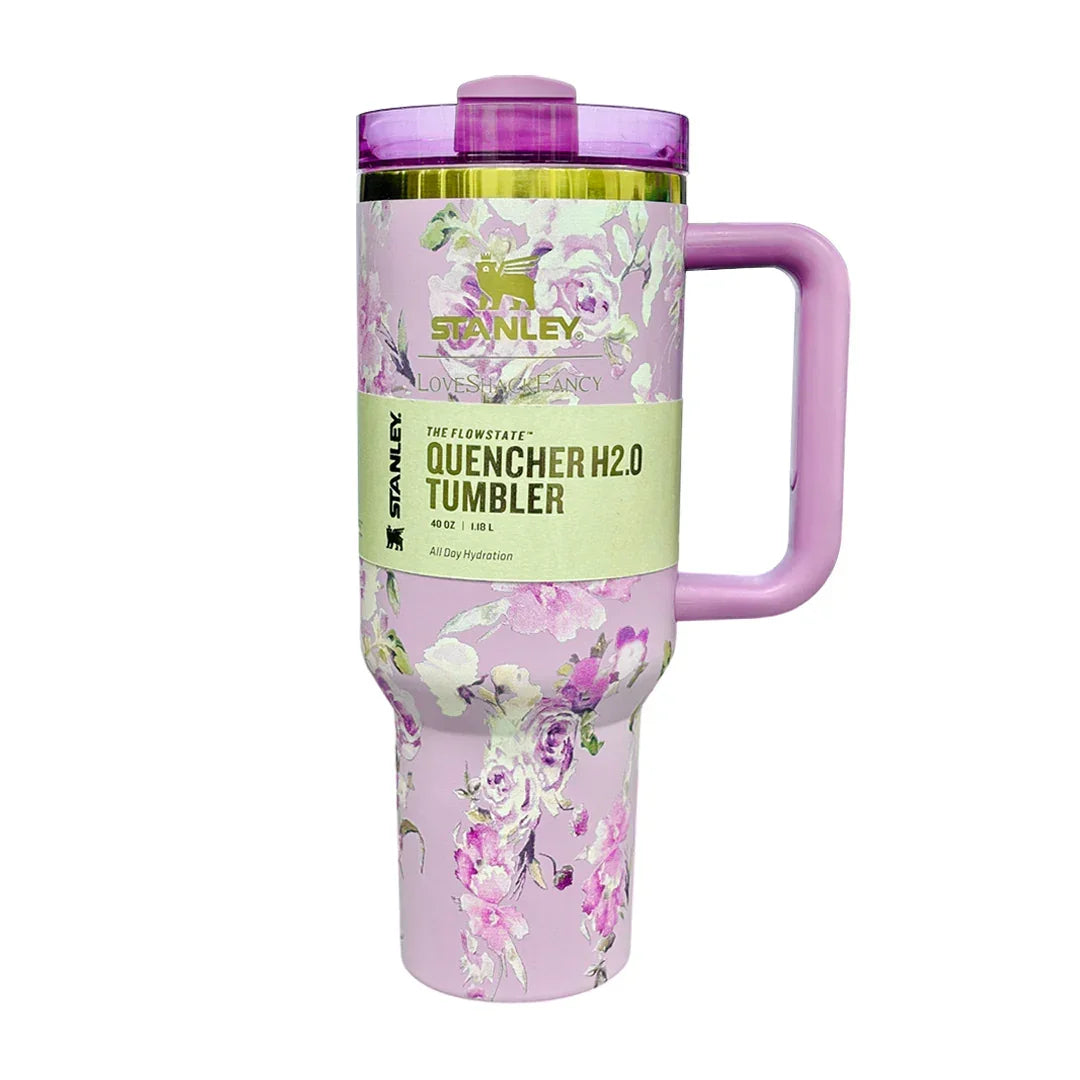 STANLEY LoveShack Fancy Quencher H2.0 FlowState Stainless Steel Vacuum Insulated Tumbler with Lid and Straw for Water, Iced Tea or Coffee (Heather, 40 oz) - Jaiman Toys