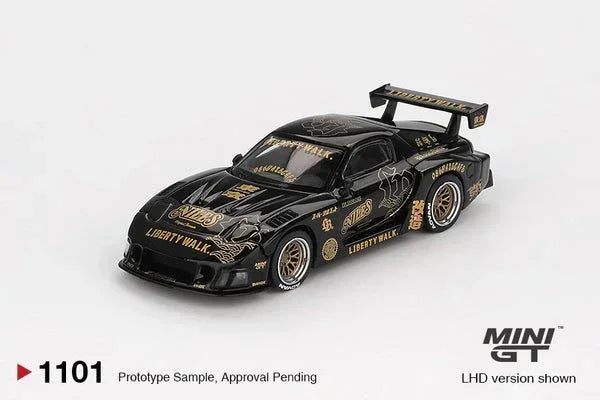 Mini GT 1:64 Blister Pack Mazda RX-7 LB Super Silhouette FD-NILES Black | Liberty Walk Widebody | Premium Diecast Model MGT01101-BL