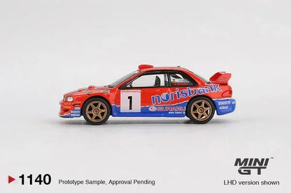 Mini GT 1:64 LB★WORKS Lamborghini Aventador Matte Black + Subaru Impreza WRC97 #1 Norisbank Livery Diecast Car (Blister Pack) – Limited Edition Collectible Models