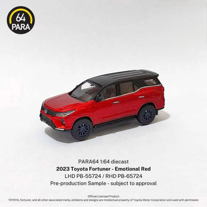 Para64 Toyota Fortuner Attitude Red– 1:64 Scale Diecast Model SUV-Right Hand Drive