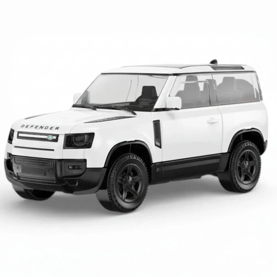 RASTAR 1:24 Scale Land Rover Defender 90 Diecast Model Car – White SUV | Premium Metal Collectible with Opening Doors
