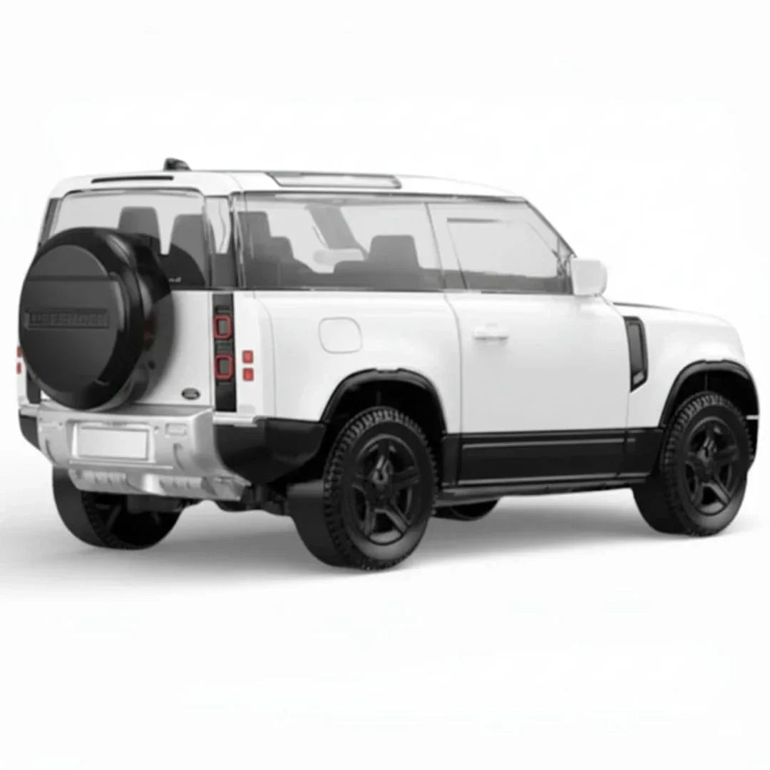 RASTAR 1:24 Scale Land Rover Defender 90 Diecast Model Car – White SUV | Premium Metal Collectible with Opening Doors