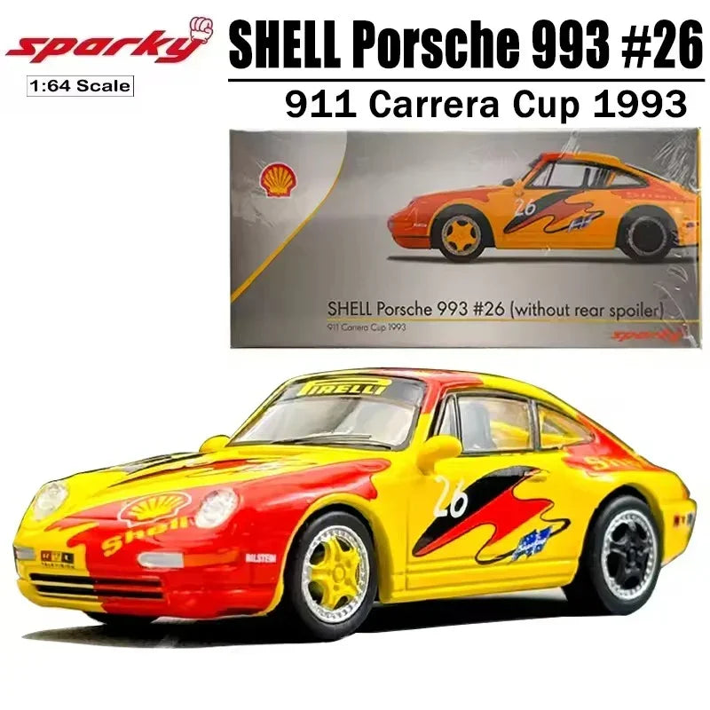 SPARKY 1/64 Diecast Porsche 993 Carrera Cup 1993 Shell without rear spoiler - Jaiman Toys