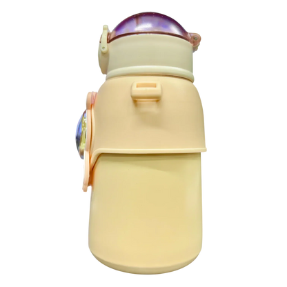 Happy Baby Bear Stainless Steel Water Bottle For Kids 600 ML (Cream) - Jaiman Toys