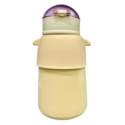 Happy Baby Bear Stainless Steel Water Bottle For Kids 600 ML (Cream) - Jaiman Toys
