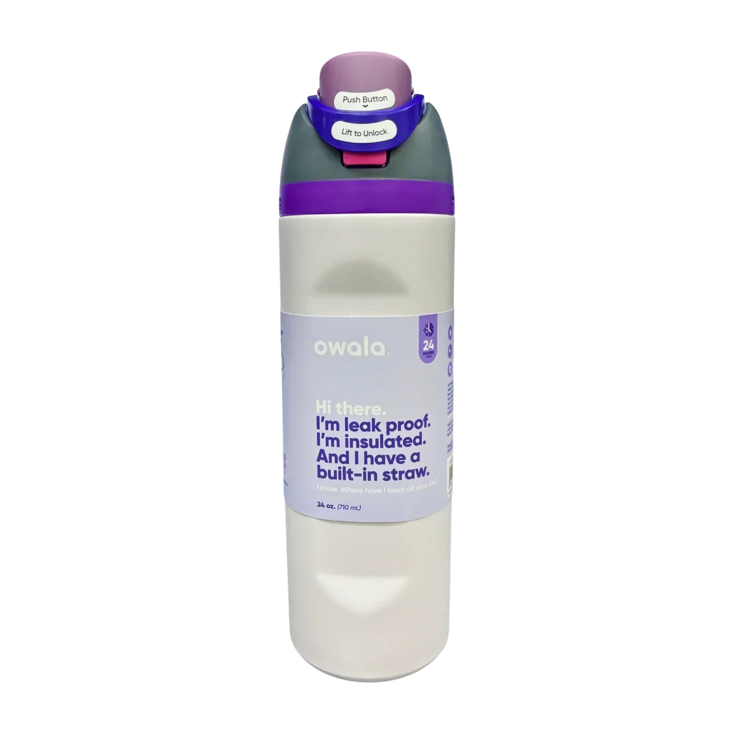 Owala FreeSip Insulated Stainless Steel Water Bottle with Straw for Sports, Travel, and School 24 OZ | 710 ML (White) - Jaiman Toys