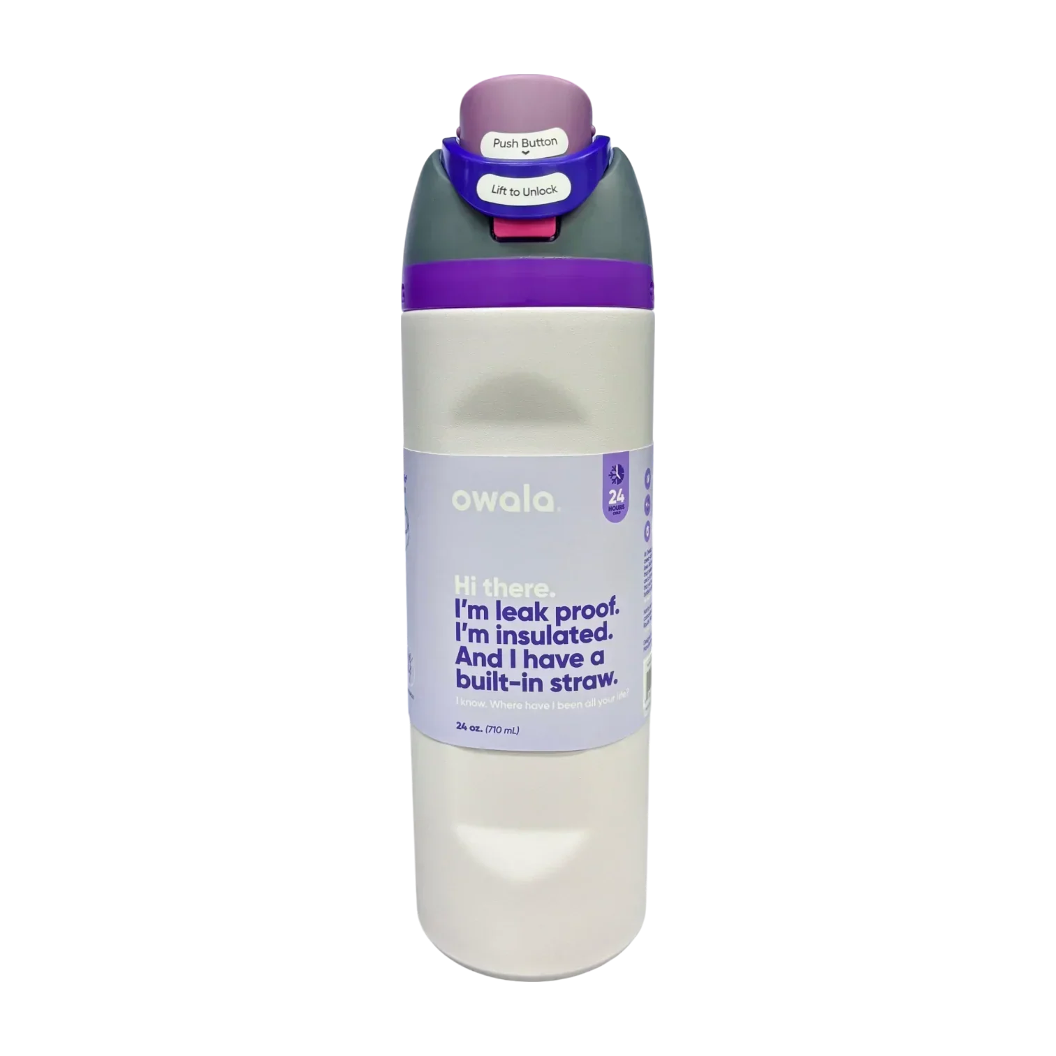 Owala FreeSip Insulated Stainless Steel Water Bottle with Straw for Sports, Travel, and School 24 OZ | 710 ML (White) - Jaiman Toys