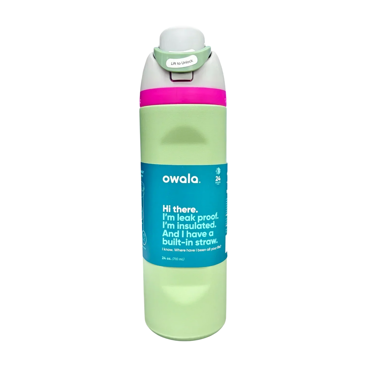 Owala FreeSip Insulated Stainless Steel Water Bottle with Straw for Sports, Travel, and School 24 OZ | 710 ML (Green) - Jaiman Toys
