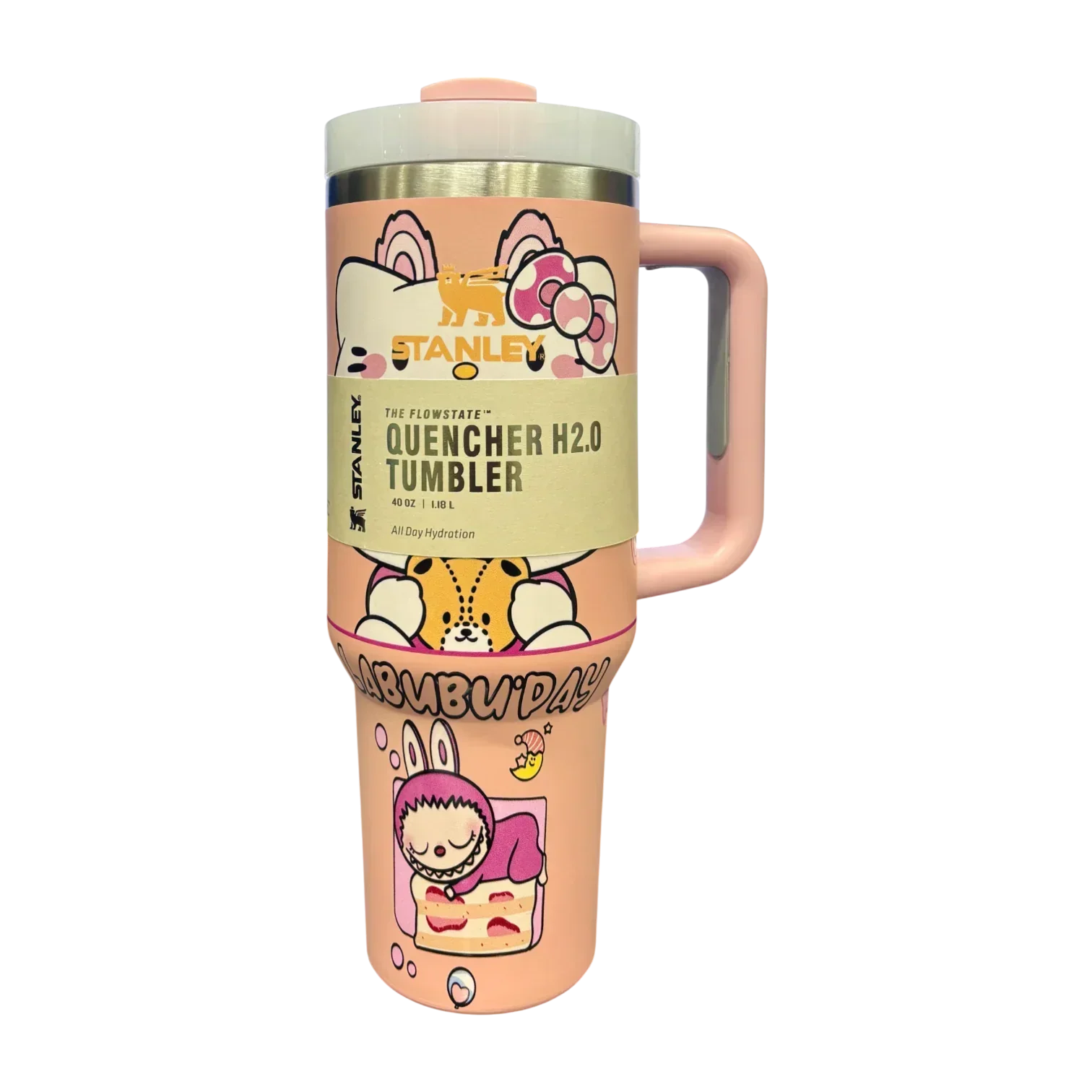 Stanley X Labubu The Quencher H2.0 FlowState™ Tumbler | 1.18L with Straw for Water (40 oz) - Jaiman Toys