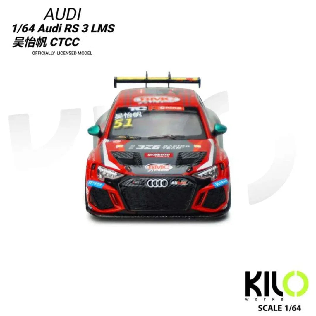 KILO 1:64 Works Audi RS3 LMS TCR 2021  Die-Cast Race Car | 4 Livery Versions | Official Licensed
