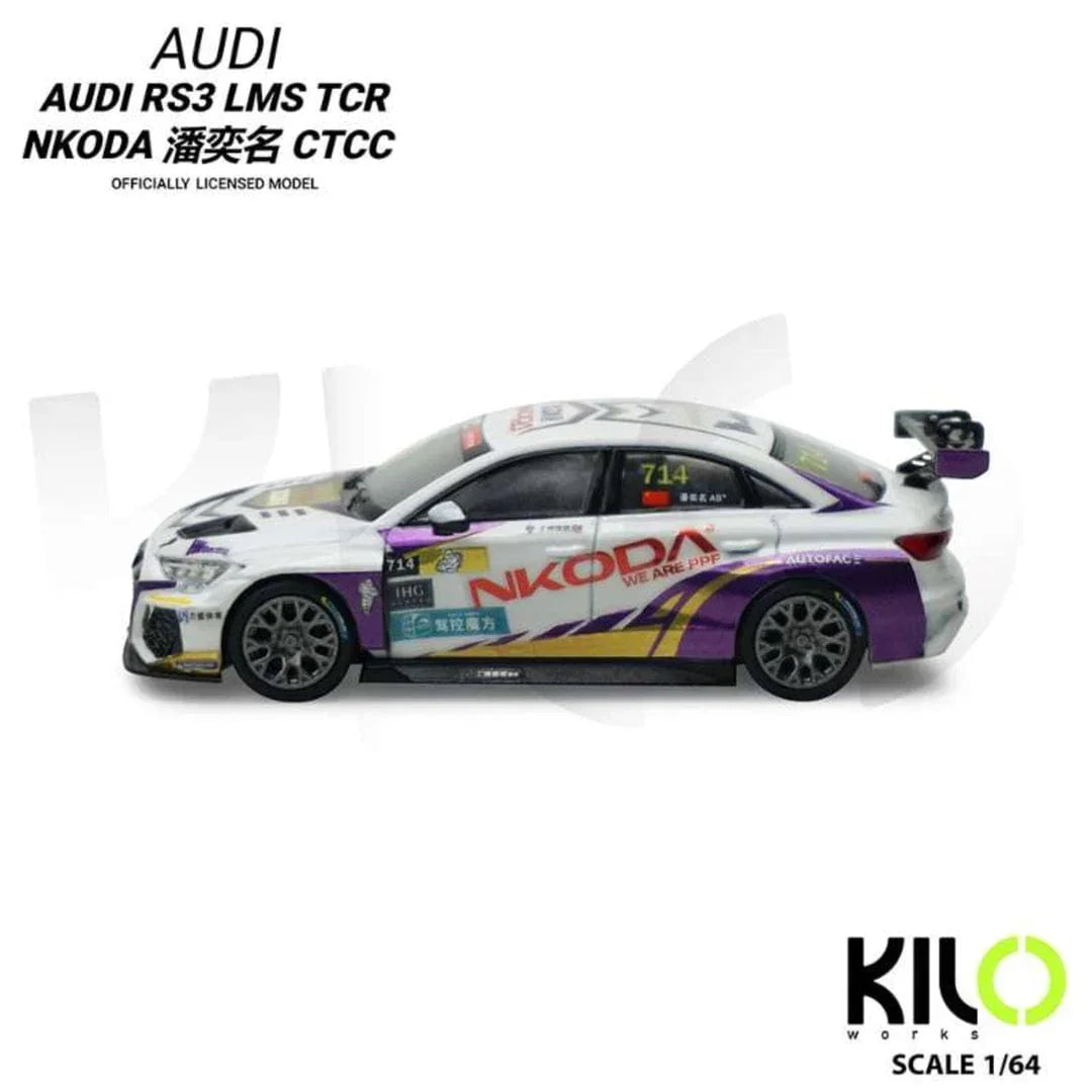 KILO 1:64 Works Audi RS3 LMS TCR 2021  Die-Cast Race Car | 4 Livery Versions | Official Licensed