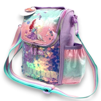Smiggle Disney The Little Mermaid ID Lunch Bag with Strap | Customisable Insulated Kids Lunch Bag with Drink Bottle Holder (26cm)