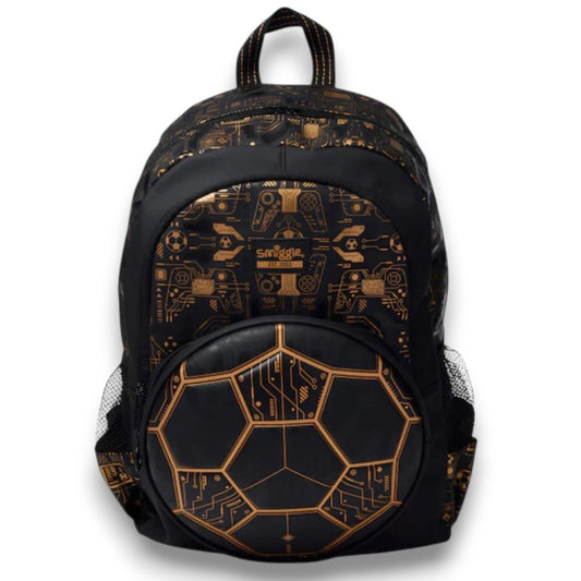 Smiggle Soccer Backpack | 42cm Kids School Bag with Football Front Pocket, Dual Bottle Pockets & Padded Shoulder Straps