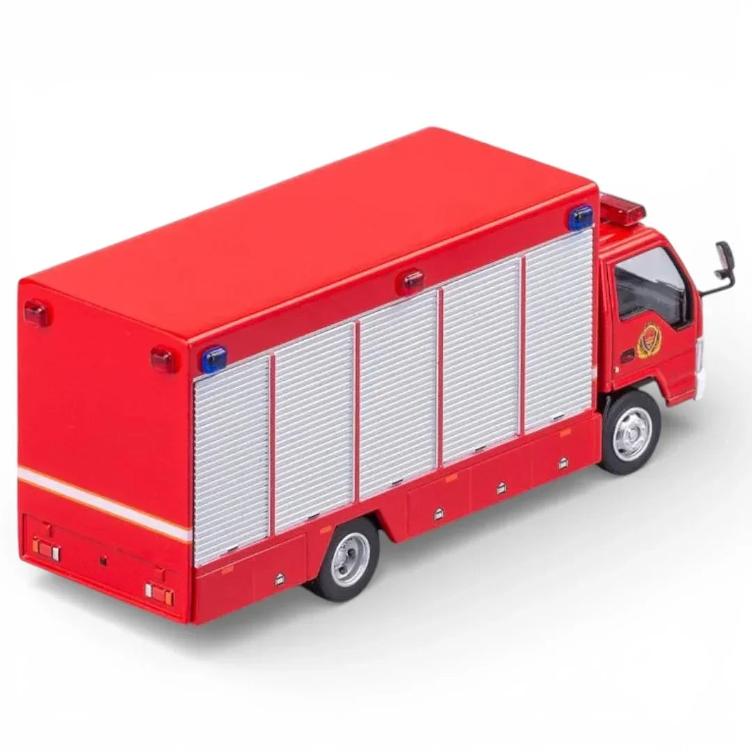 GCD 1:64 Red Rescue Fire Engine Van Truck Diecast Model | Premium Alloy Metal Fire Truck