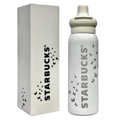 Starbucks Dual-Sip Insulated Bottle for Hot & Cold Drinks 500 ML (White) - Jaiman Toys