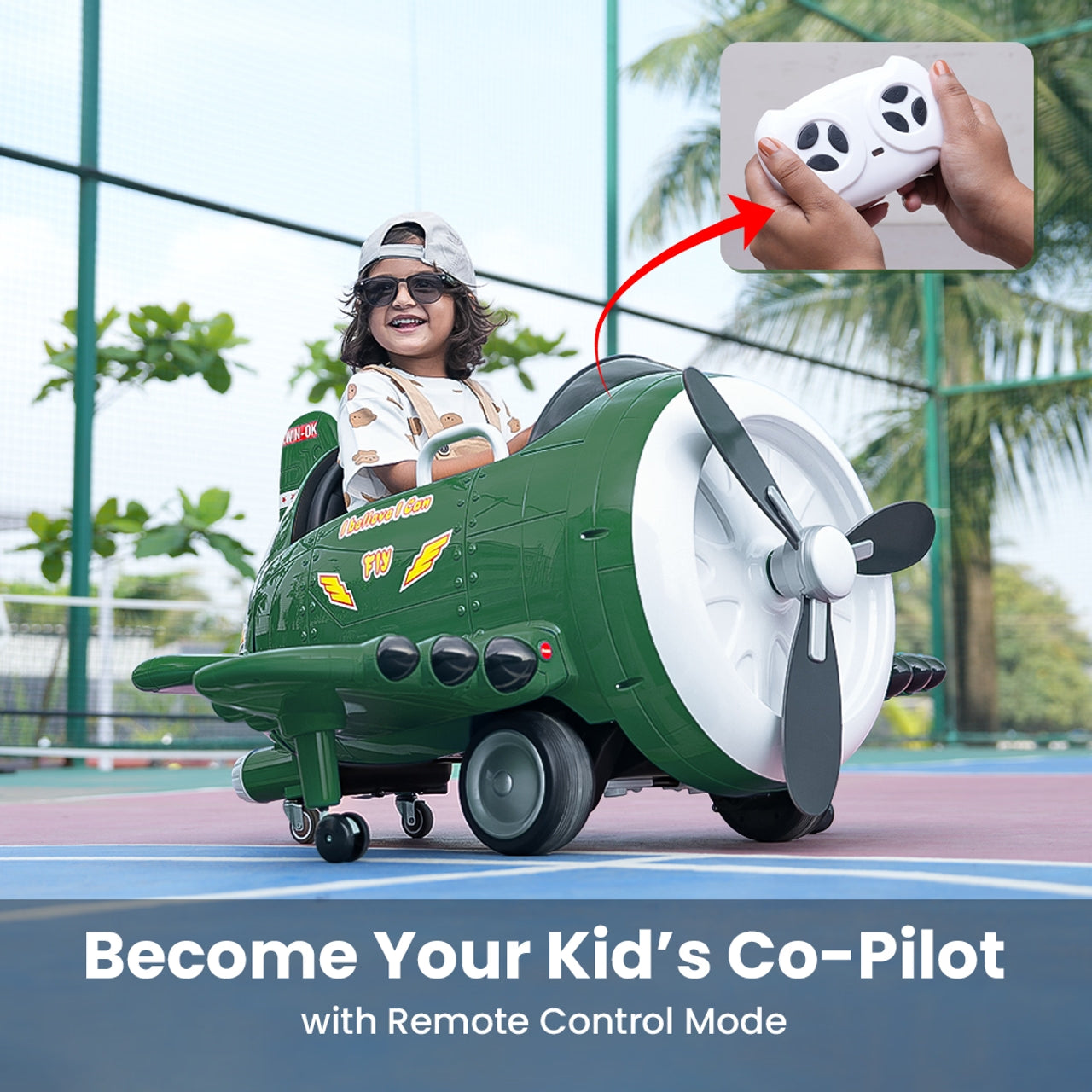EMotorad Formula Fun Turbo Wing Ride-On Toy Plane for Kids | Battery Operated Airplane Ride-On