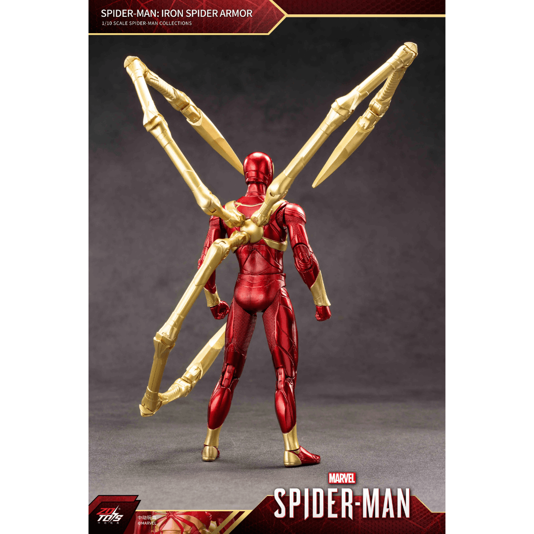 ZD Toys Marvel Spider-Man Iron Spider Armor | 1:10 Scale 7-Inch Highly Articulated Action Figure | Premium Marvel Collectible