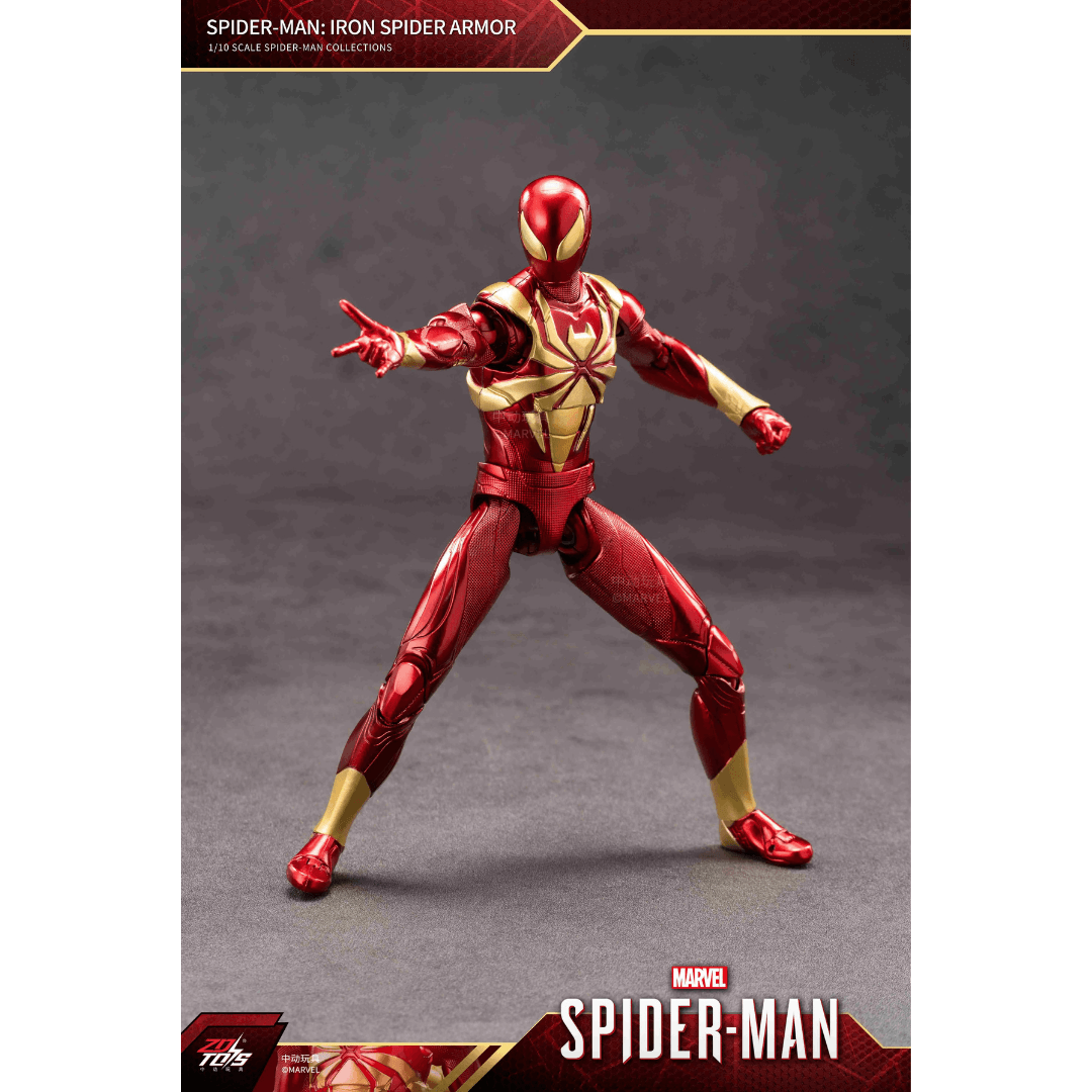 ZD Toys Marvel Spider-Man Iron Spider Armor | 1:10 Scale 7-Inch Highly Articulated Action Figure | Premium Marvel Collectible