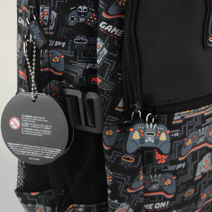 Smiggle Gaming Backpack for Kids (42cm) – Game On School Bag with Padded Front Pocket & Multiple Compartments
