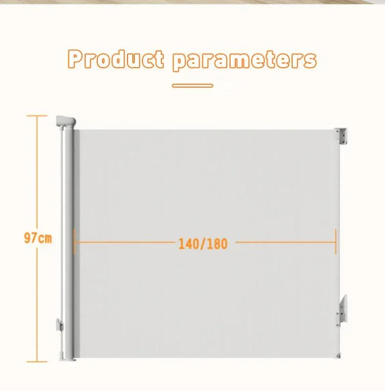 SG027 Baby Safety Gate - Retractable  – Adjustable Width Auto-Lock Mesh Safety Barrier for Doorways & Stairs (No-Drill Space-Saving Design)