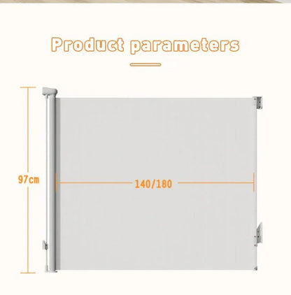 SG027 Baby Safety Gate - Retractable  – Adjustable Width Auto-Lock Mesh Safety Barrier for Doorways & Stairs (No-Drill Space-Saving Design)