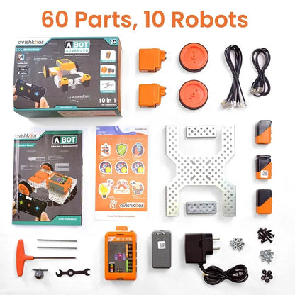Avishkaar ABot Advanced 10-in-1 DIY STEM Metal Robotics Kit | Build & Code Robots | Ages 8+