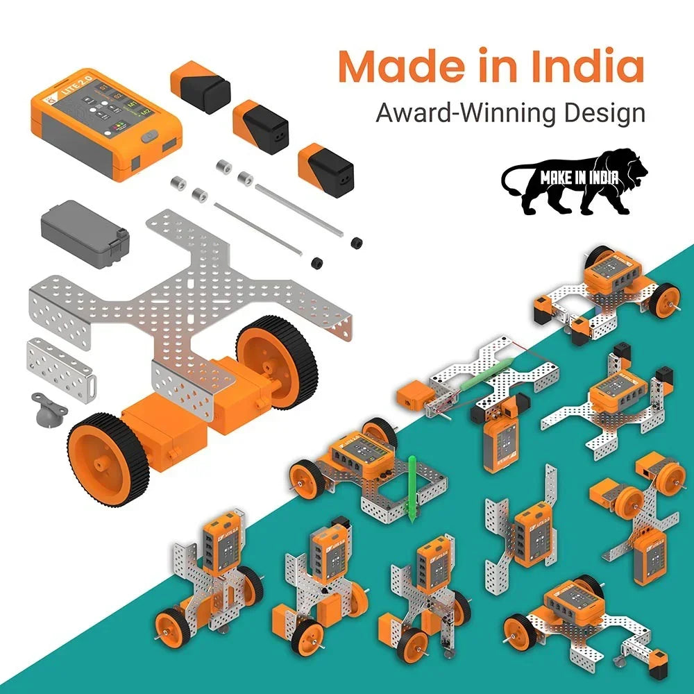 Avishkaar ABot Advanced 10-in-1 DIY STEM Metal Robotics Kit | Build & Code Robots | Ages 8+