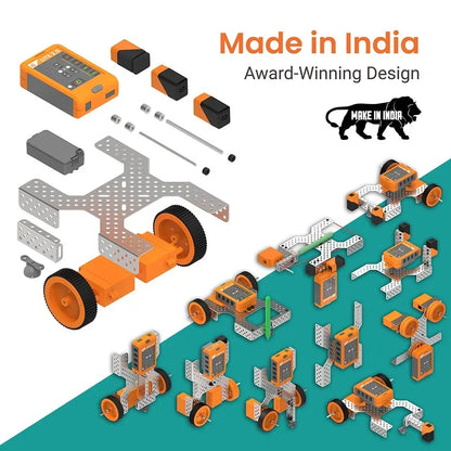 Avishkaar ABot Advanced 10-in-1 DIY STEM Metal Robotics Kit | Build & Code Robots | Ages 8+