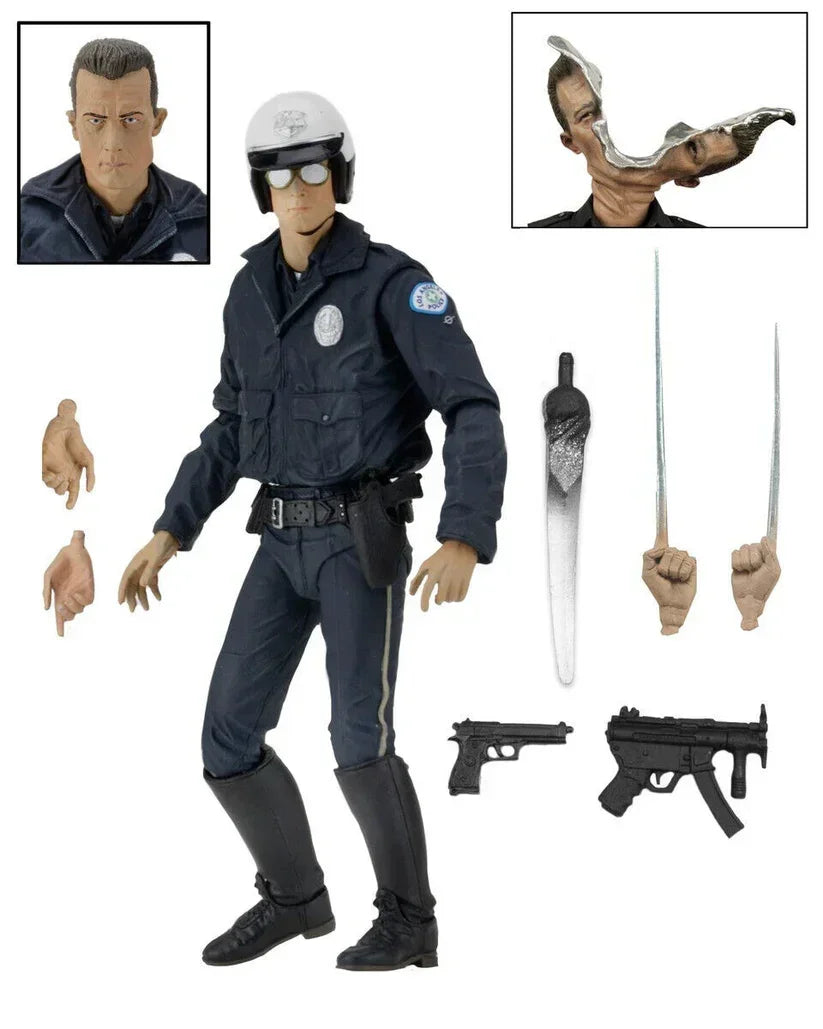 Terminator 2 T-1000 Motorcycle Cop Action Figure - 7-Inch Judgment Day Series (Age 17+) - Jaiman Toys