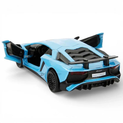 RMZ City 1:36 Lamborghini Aventador SV Coupe Diecast Car – Opening Doors, Pull Back Action (Red & Blue Variants)