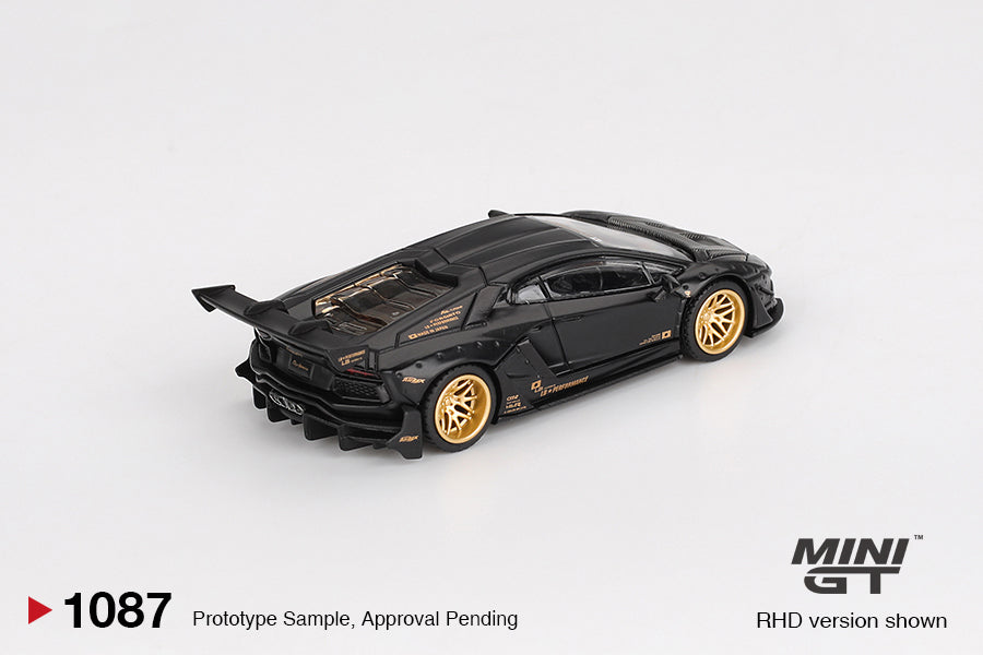 Mini GT 1:64 Scale #1887 LB★WORKS Lamborghini Aventador Limited Edition Matte Black Diecast Car