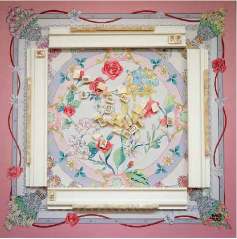 MOJO Elegance in Bloom Classic Bundle Mahjong Set – 160 Premium 36mm Tiles with Racks, Floral Playing Mat, Mahjong Cards & Accessories