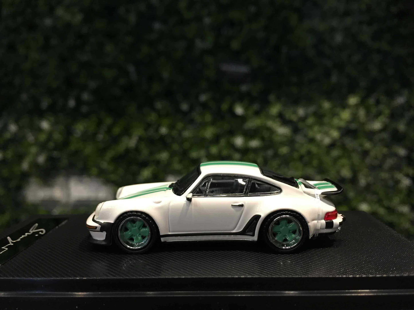 Hobby Fans 1/64 Scale Porsche 930 Singer Turbo Study White With Green Stripes Diecast Car Model - Jaiman Toys