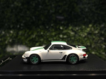 Hobby Fans 1/64 Scale Porsche 930 Singer Turbo Study White With Green Stripes Diecast Car Model - Jaiman Toys