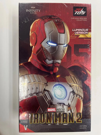 ZD Toys 1:10 Iron Man MK5 Luminous Version (1907-05) | Light-Up Function Arc Reactor | Scale Marvel Collectible Action Figure