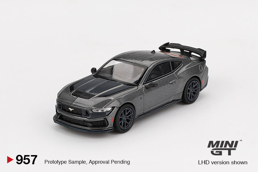 Mini GT 1:64 Ford Mustang Dark Horse 2024 Carbonized Gray Diecast Car – Detailed Collectible Model