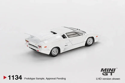 Mini GT 1:64 Lamborghini Countach 25th Anniversary White Diecast Car | Premium Collector Scale Model
