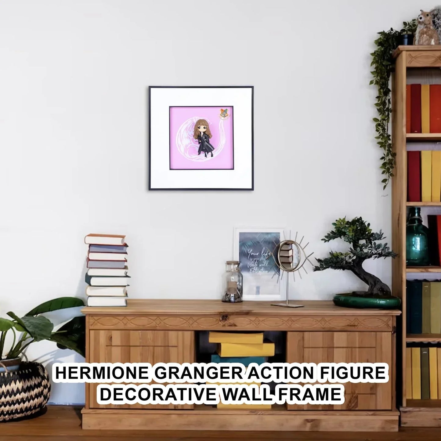 3D Hermione Granger Harry Potter Decorative Wall Frame – 40x40 cm | Magical Wall Art for Potterheads & Collectors | Premium Decor & Enchanting Gift for Wizarding World Fans - Jaiman Toys