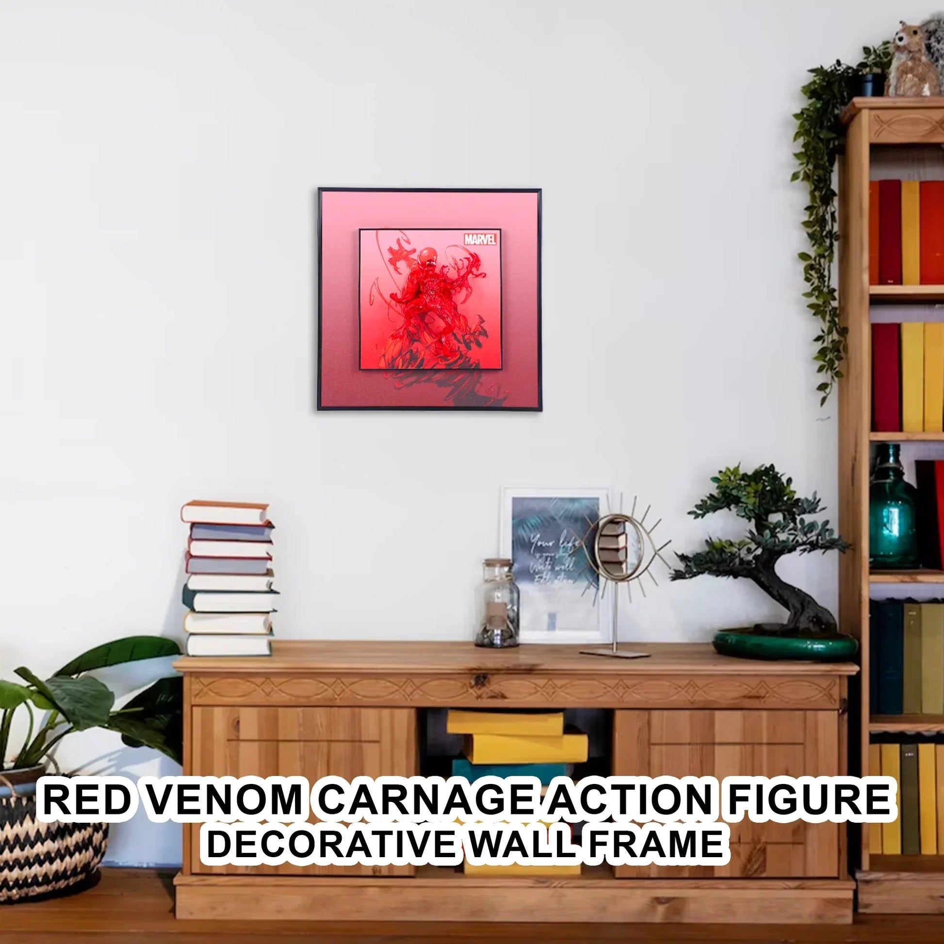 3D Red Venom Carnage Action Figure Decorative Wall Frames – 40x40 cm | Perfect for Racing Enthusiasts | Eye-Catching Room Decor | Ideal Gift for Bike Lovers & Collectors - Jaiman Toys