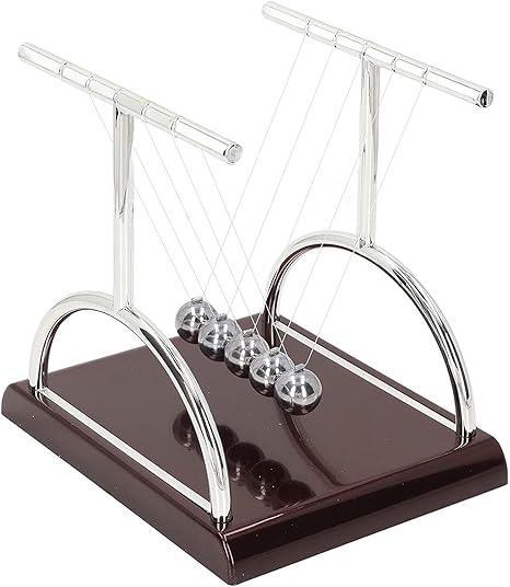 Jaiman Toys Cradle Pendulum | Metal Perpetual Motion Toy & Swing Balance Collision 5 Ball | Figurine Physics Gadget with Polished Plastic Base & Nylon - Jaiman Toys