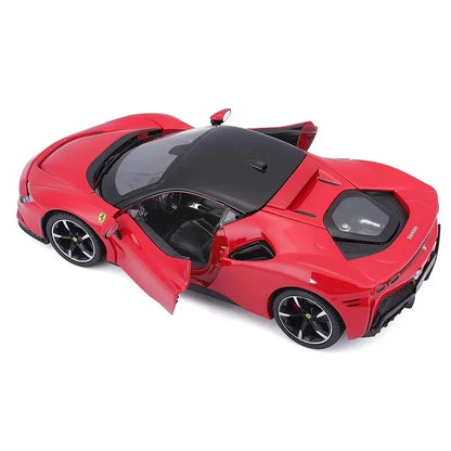 Bburago 1:24 Scale Ferrari SF90 Stradale Diecast Car Model – Official Licensed Collector’s Edition | Premium Red Alloy Sports Car (14+)