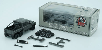 BMC 1/64 Land Rover 2016 Defender 110 Pick Up -6x6 Acc Pack - Dark Grey Silver (RHD)-Diecast Car - Jaiman Toys