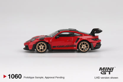Mini GT 1:64 Porsche 911 (992) GT3 RS Weissach Package Guards Red + Ford Puma Rally1 #13 2024 Rally Monte Carlo Red Bull WRC Diecast Model Car Combo | Premium Collectible Set