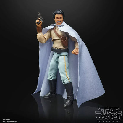Star Wars Black Series action figure with blaster, blue cape, and detailed costume