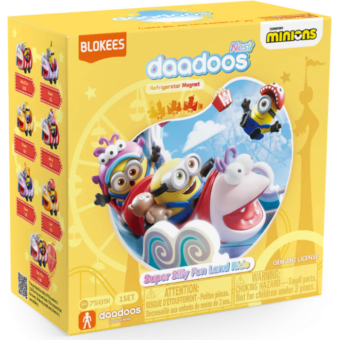 Blokees Minions Super Silly Fun Land Ride Daadoos Refrigerator Magnet | Official Licensed Collectible Fridge Magnet Figure