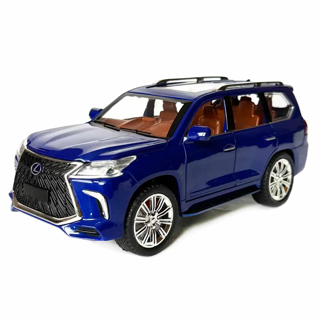 Joy Junction 1:24 Lexus LX570 Die-Cast SUV Model with Sound & Light – Pull Back Metal Luxury SUV Toy (Blue)