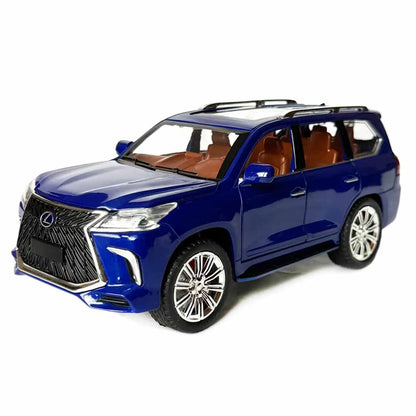 Joy Junction 1:24 Lexus LX570 Die-Cast SUV Model with Sound & Light – Pull Back Metal Luxury SUV Toy (Blue)