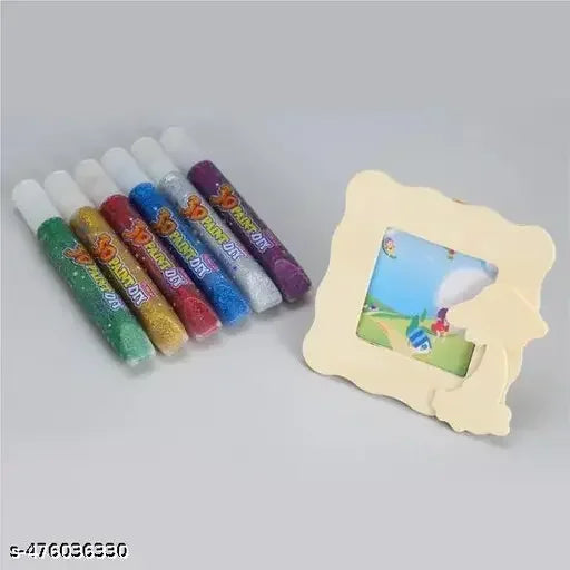 3D Art Paint Kit – Glitter Glue Painting Set with Wooden Frame, Safe & Non-Toxic, For school, kids - Jaiman Toys